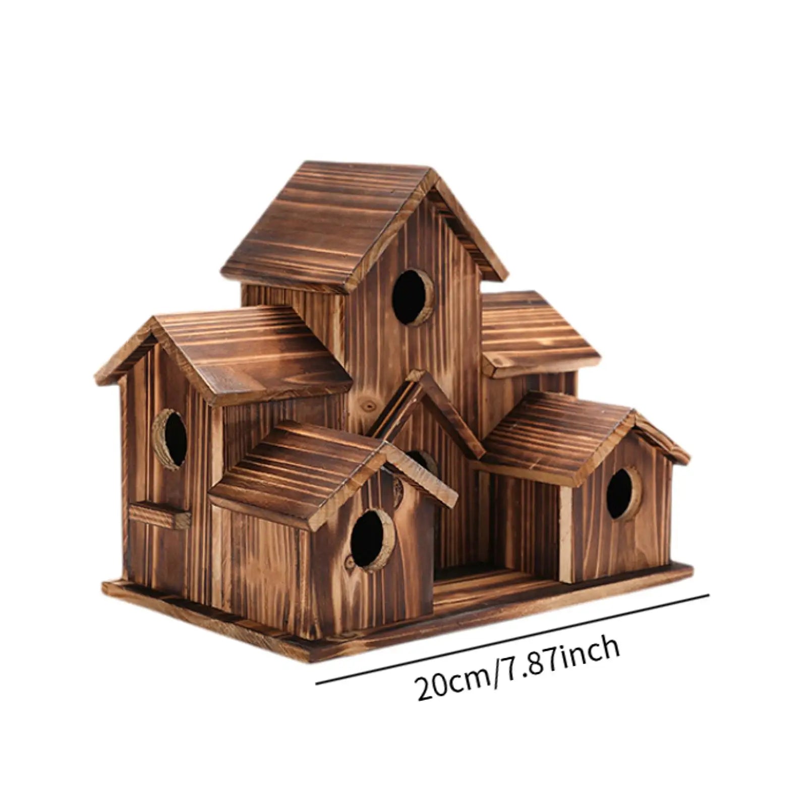 Wooden Bird House Garden Decor Rustic Hummingbird Nest for Garden Yard Hanging Bird Feeder Resting Place Patio