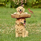 Garden Bird Bath Animal Raccoon Fox Puppy Cock Hedgehog Frog Sunflower Resin Bird Feeder Garden Decoration Outdoor
