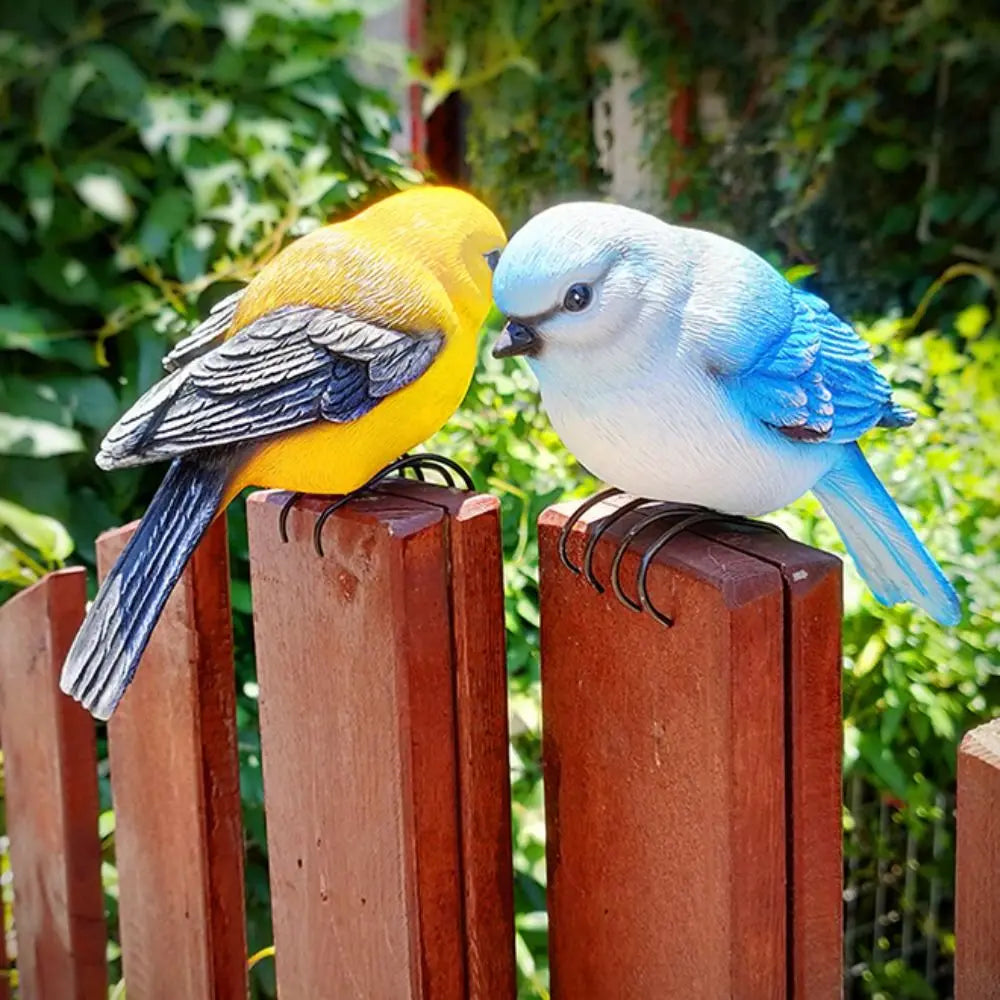 Garden Decor Resin Bird Ornament Decorative Cute Animal Statue Simulation Miniatures Sculpture Flower Pot