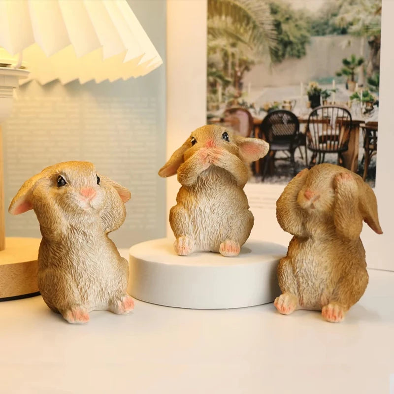Easter Bunny Garden Decoration - Cute Bunny Resin Craft For Outdoor & Indoor, Tabletop Easter Decorm12k