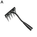 5/6/7/8 Teeth Garden Rakes Weeding Tool Hand Agricultural Nail Harrow Metal Harrow Effortless Soil Turning Farming Tools