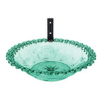 Garden Bird Bath 9 Inches Wall Mounted Outdoor Bird Bath Transparent Hangable Water Feeding Basin Flower-Shaped Statue For