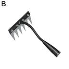5/6/7/8 Teeth Garden Rakes Weeding Tool Hand Agricultural Nail Harrow Metal Harrow Effortless Soil Turning Farming Tools
