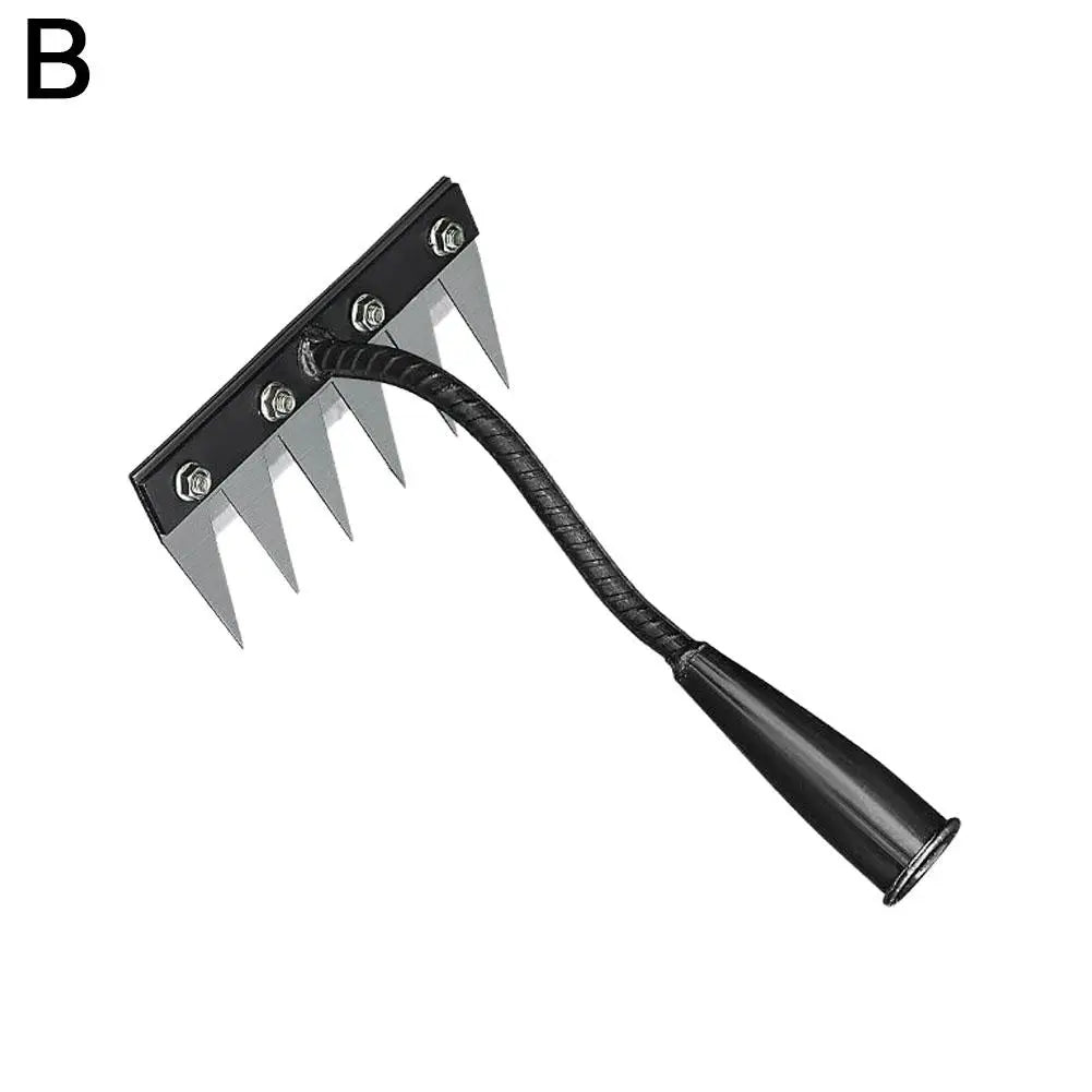 5/6/7/8 Teeth Garden Rakes Weeding Tool Hand Agricultural Nail Harrow Metal Harrow Effortless Soil Turning Farming Tools