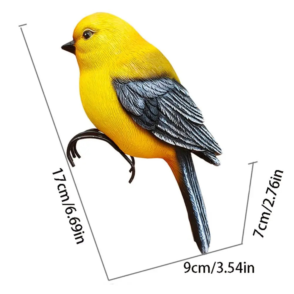 Garden Decor Resin Bird Ornament Decorative Cute Animal Statue Simulation Miniatures Sculpture Flower Pot