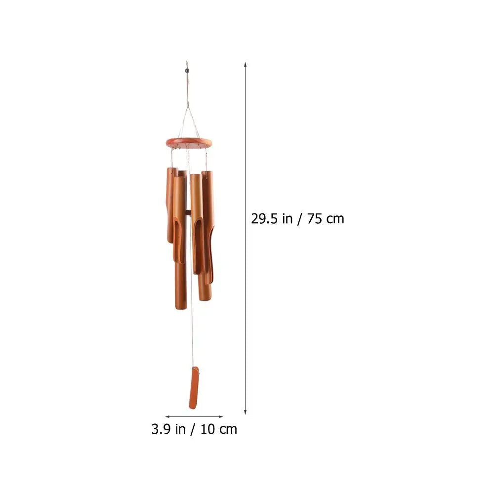 Bamboo Windchime Decoration Patio Wind Chime Garden Windchime Decorative Wind Chime Hanging Ornament Yard Wind Bell Home Decor