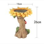 Garden Bird Bath Animal Raccoon Fox Puppy Cock Hedgehog Frog Sunflower Resin Bird Feeder Garden Decoration Outdoor