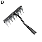 5/6/7/8 Teeth Garden Rakes Weeding Tool Hand Agricultural Nail Harrow Metal Harrow Effortless Soil Turning Farming Tools