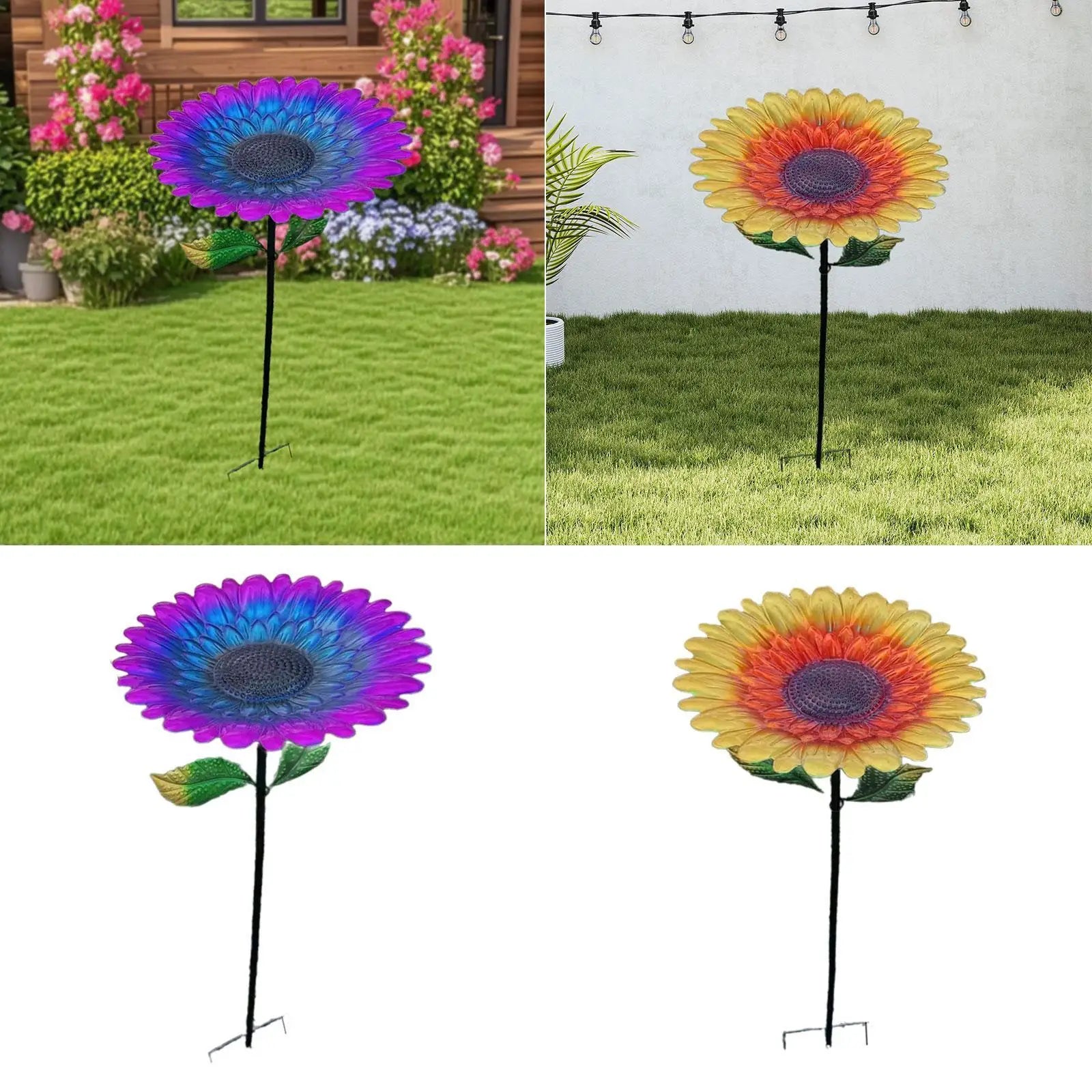 Metal Bird Feeder for Bird Lovers Outdoor In Ground Bird Bath Tray Feeder for