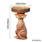 Garden Bird Bath Animal Raccoon Fox Puppy Cock Hedgehog Frog Sunflower Resin Bird Feeder Garden Decoration Outdoor