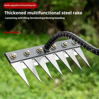 5/6/7/8 Teeth Garden Rakes Weeding Tool Hand Agricultural Nail Harrow Metal Harrow Effortless Soil Turning Farming Tools