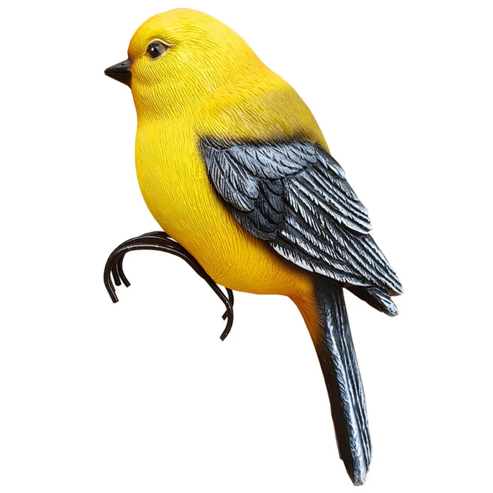 Garden Decor Resin Bird Ornament Decorative Cute Animal Statue Simulation Miniatures Sculpture Flower Pot