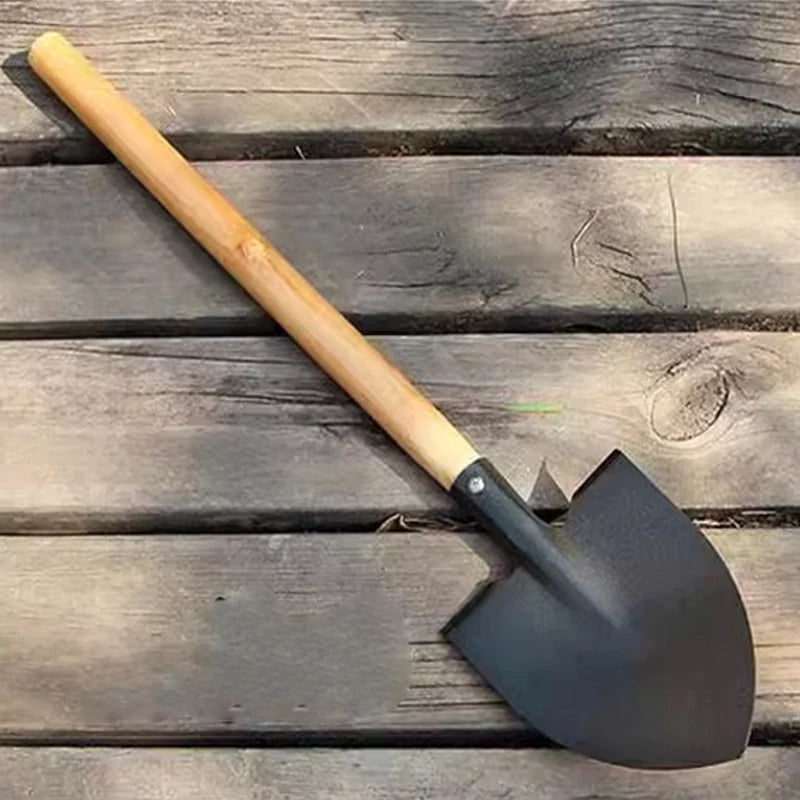 1Pcs Soil Digging Shovel With Wooden Handle Portable Steel Hand Spade For Planting Vegetable Removing Snow Agricultural Tool