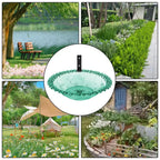 Garden Bird Bath 9 Inches Wall Mounted Outdoor Bird Bath Transparent Hangable Water Feeding Basin Flower-Shaped Statue For