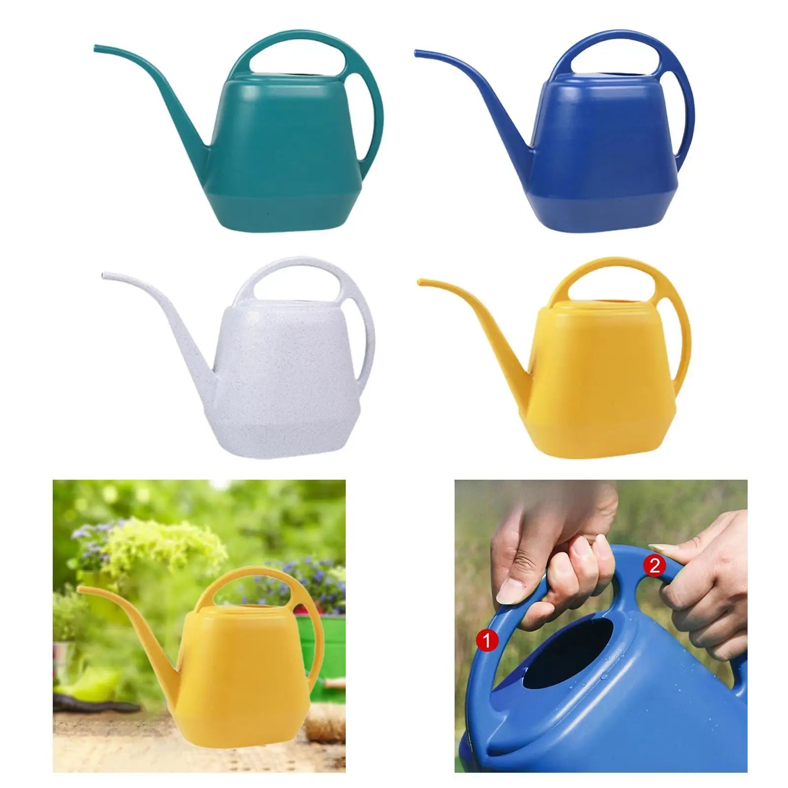 Garden Watering Can Portable Large Capacity 2L Long Spout Watering Pot for Home House Flower Indoor Outdoor Farmhouse Yard