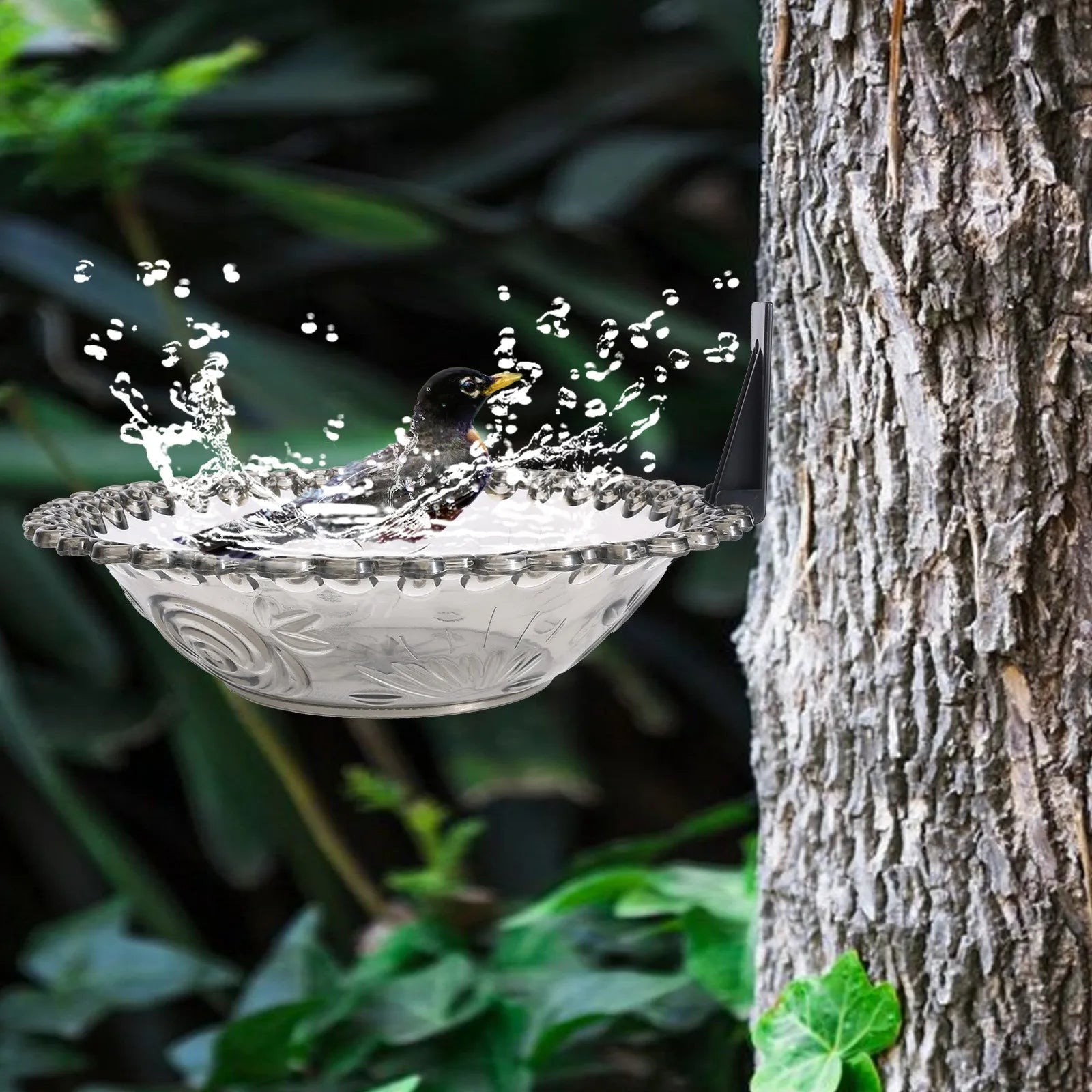 Home Outdoor Balcony Bird Bath, Wall Mounted Bird Bath, Tree Mounted Bird Bath, Suitable For Garden Fence, Terrace, Patio Decor