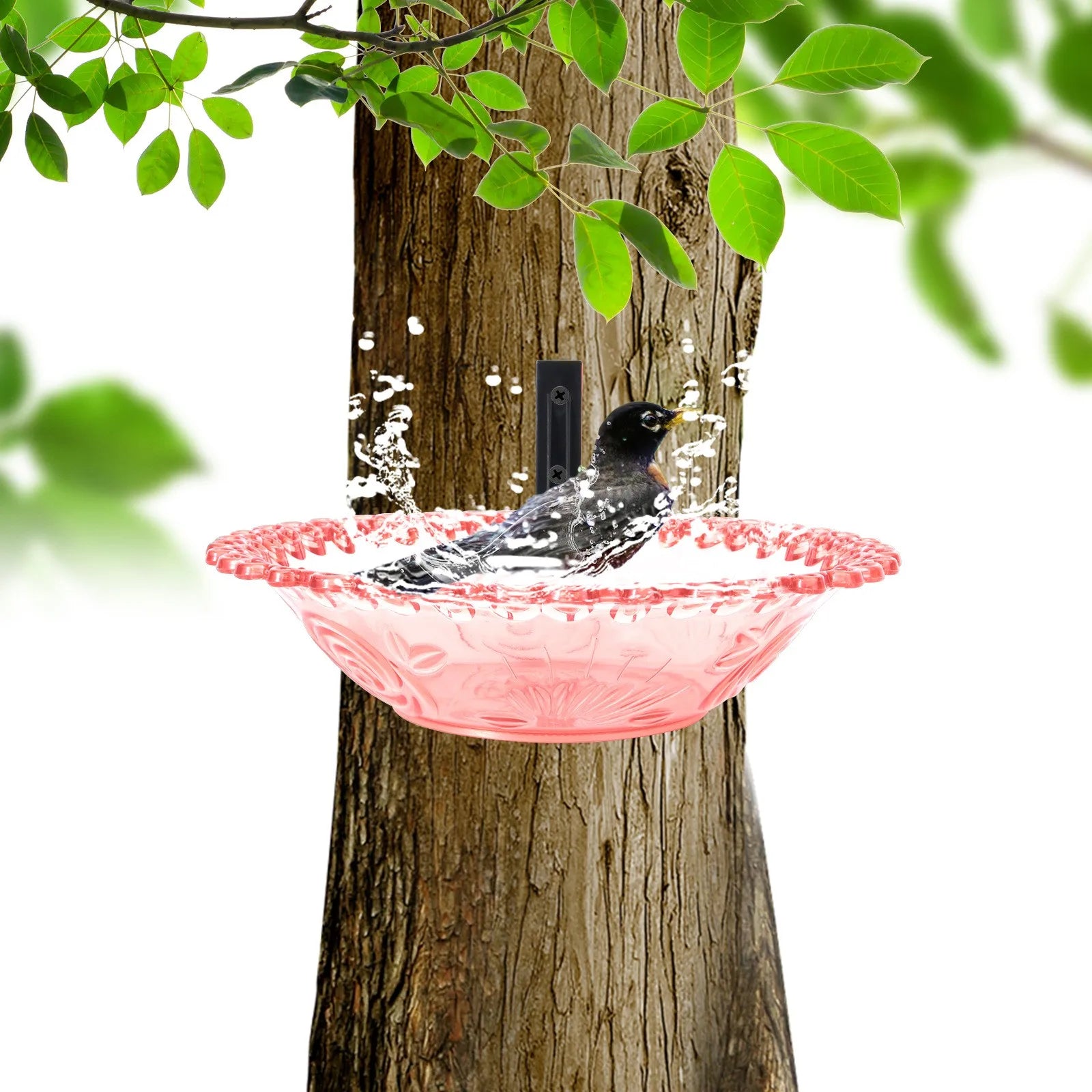 Home Outdoor Balcony Bird Bath, Wall Mounted Bird Bath, Tree Mounted Bird Bath, Suitable For Garden Fence, Terrace, Patio Decor