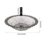 Garden Bird Bath 9 Inches Wall Mounted Outdoor Bird Bath Transparent Hangable Water Feeding Basin Flower-Shaped Statue For
