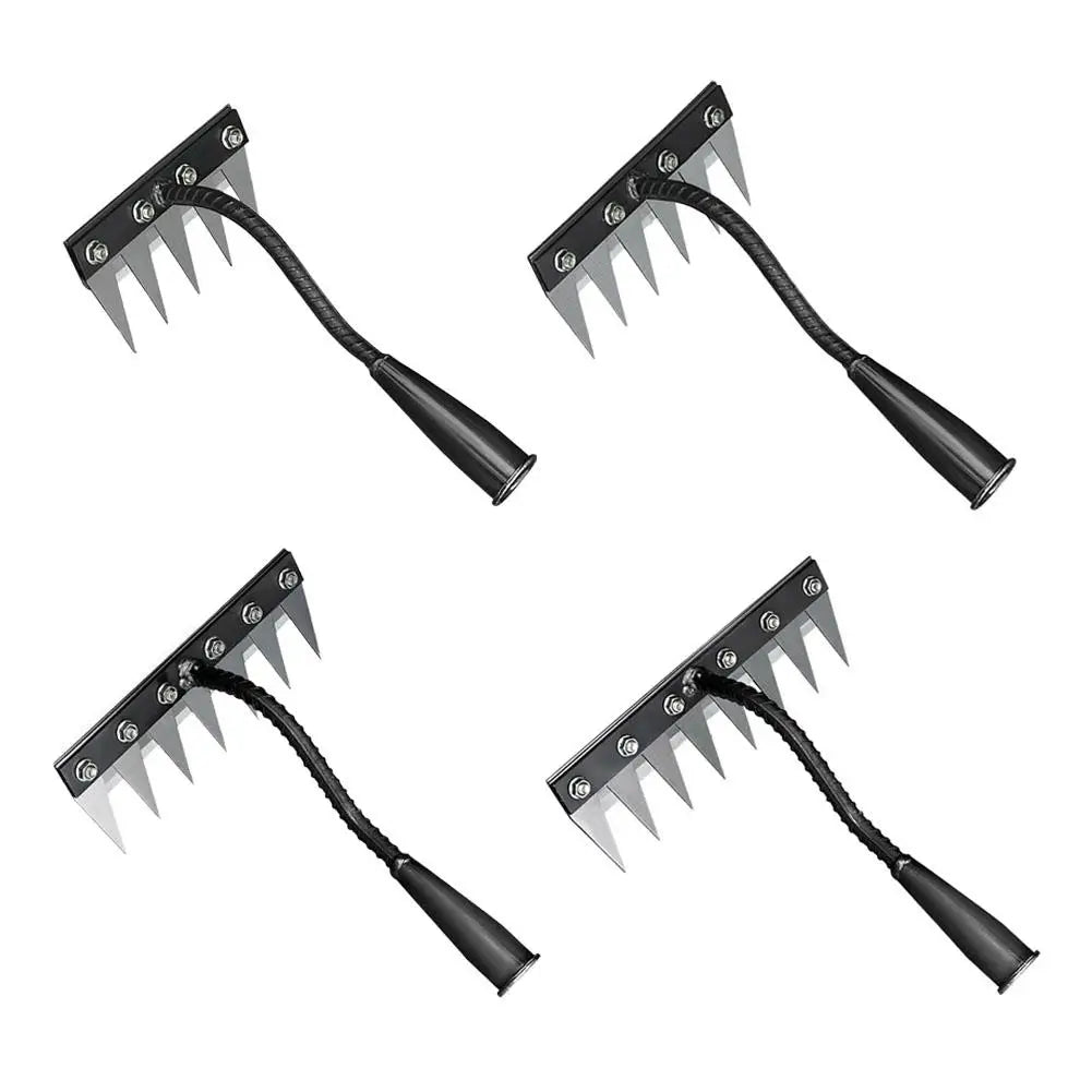 5/6/7/8 Teeth Garden Rakes Weeding Tool Hand Agricultural Nail Harrow Metal Harrow Effortless Soil Turning Farming Tools