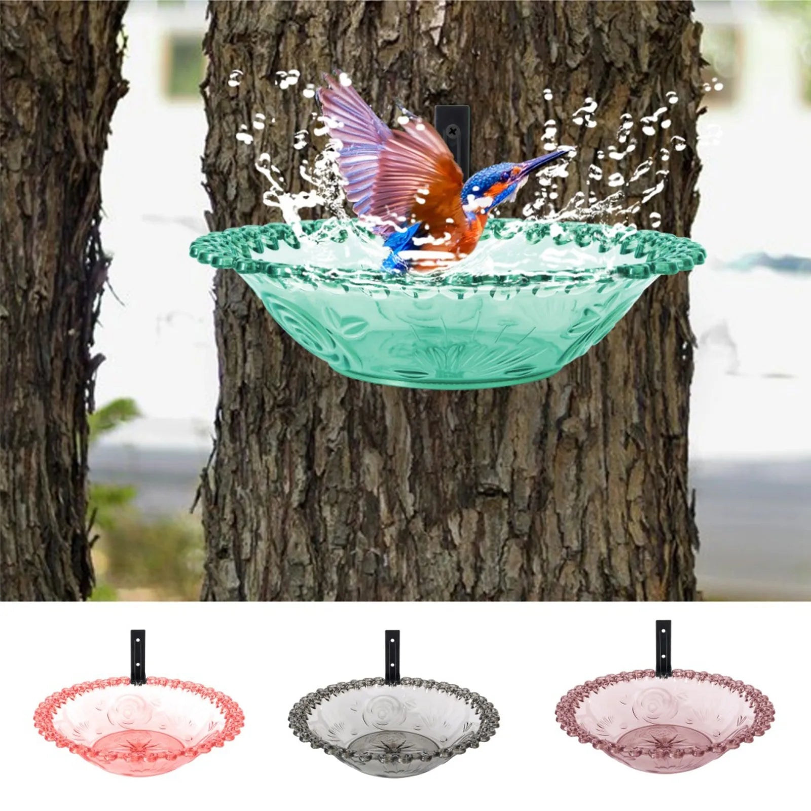 Home Outdoor Balcony Bird Bath, Wall Mounted Bird Bath, Tree Mounted Bird Bath, Suitable For Garden Fence, Terrace, Patio Decor