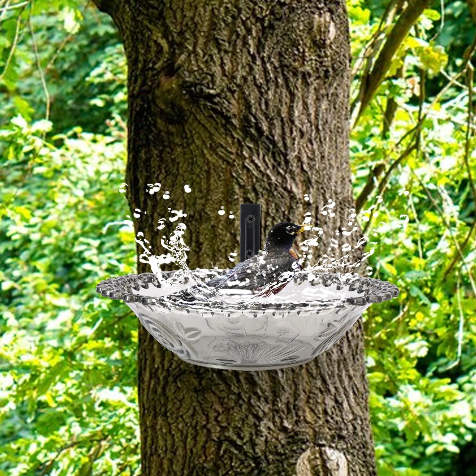 Home Outdoor Balcony Bird Bath, Wall Mounted Bird Bath, Tree Mounted Bird Bath, Suitable For Garden Fence, Terrace, Patio Decor