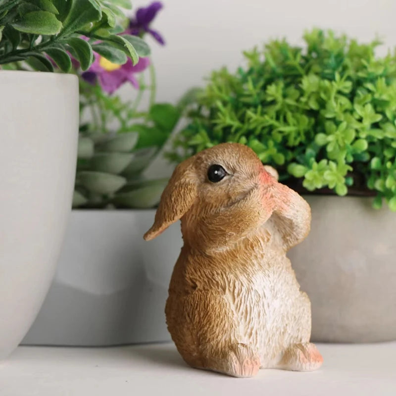 Easter Bunny Garden Decoration - Cute Bunny Resin Craft For Outdoor & Indoor, Tabletop Easter Decorm12k