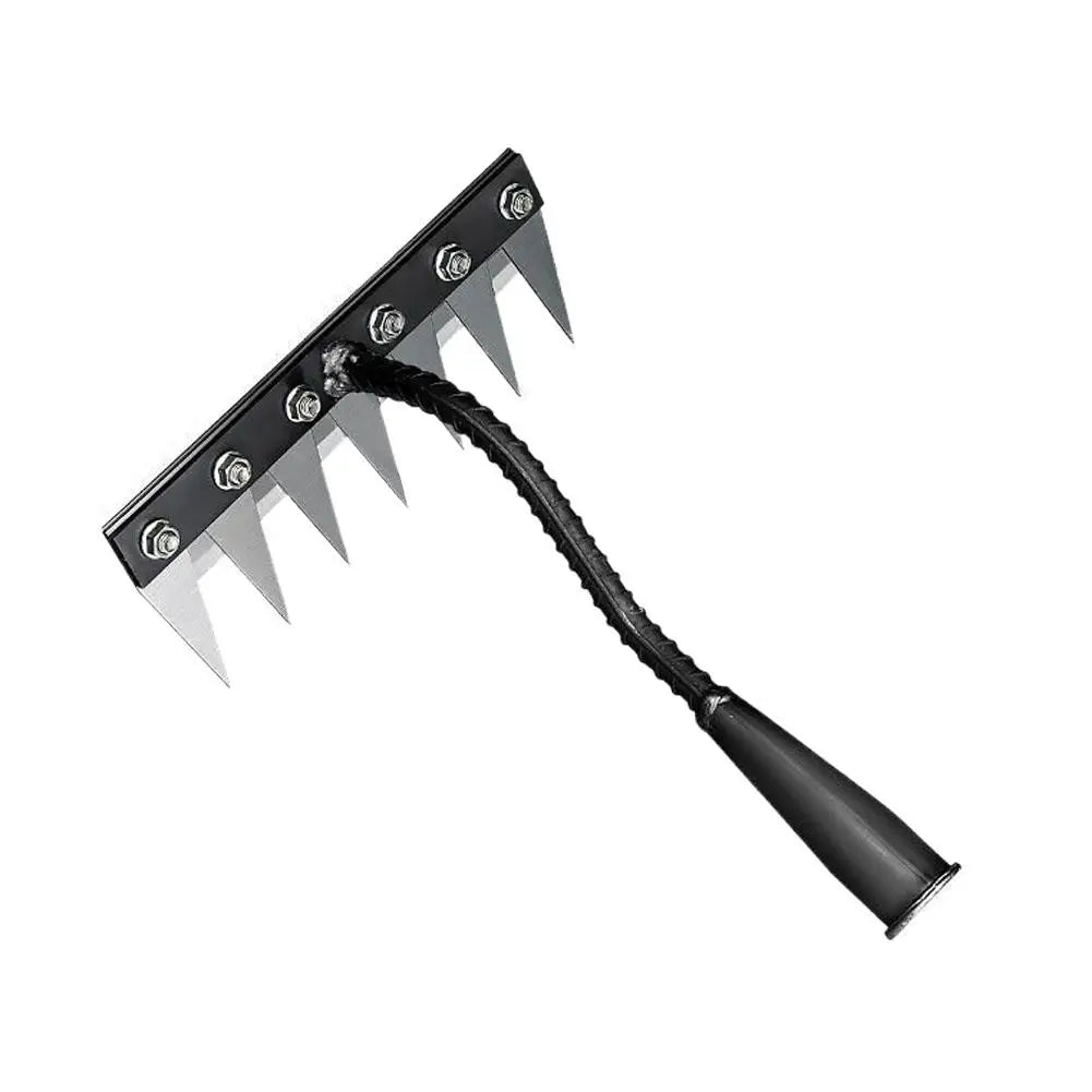 5/6/7/8 Teeth Garden Rakes Weeding Tool Hand Agricultural Nail Harrow Metal Harrow Effortless Soil Turning Farming Tools
