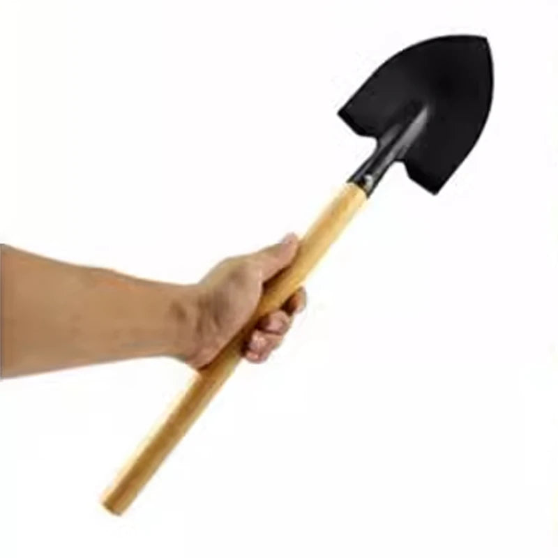 1Pcs Soil Digging Shovel With Wooden Handle Portable Steel Hand Spade For Planting Vegetable Removing Snow Agricultural Tool