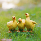 Garden Decor Resin Three Ducks Statue Decorative Cute Ducks Sculpture Cartoon Animal Miniatures Figurine Garden