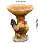 Garden Bird Bath Animal Raccoon Fox Puppy Cock Hedgehog Frog Sunflower Resin Bird Feeder Garden Decoration Outdoor