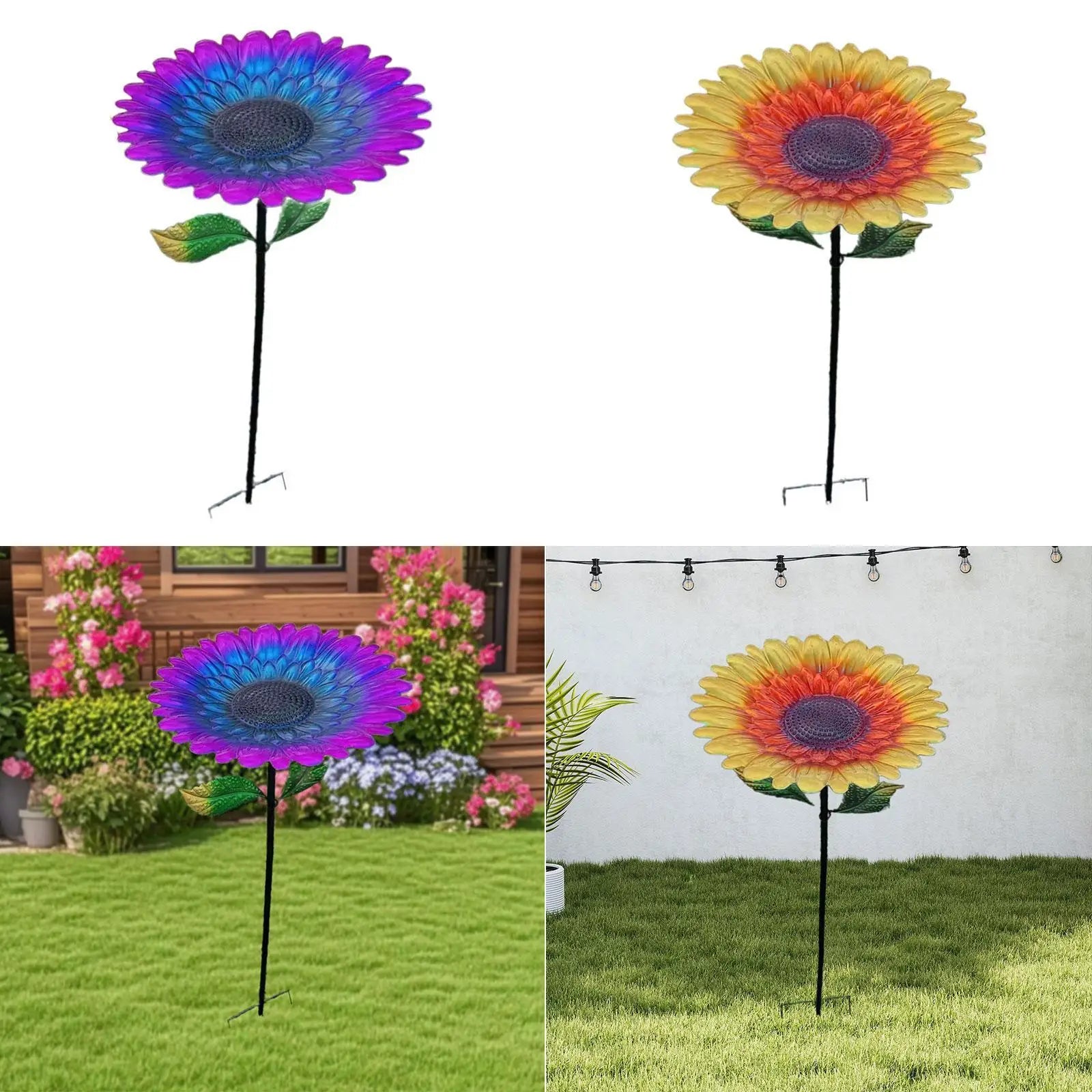 Metal Bird Feeder for Bird Lovers Outdoor In Ground Bird Bath Tray Feeder for