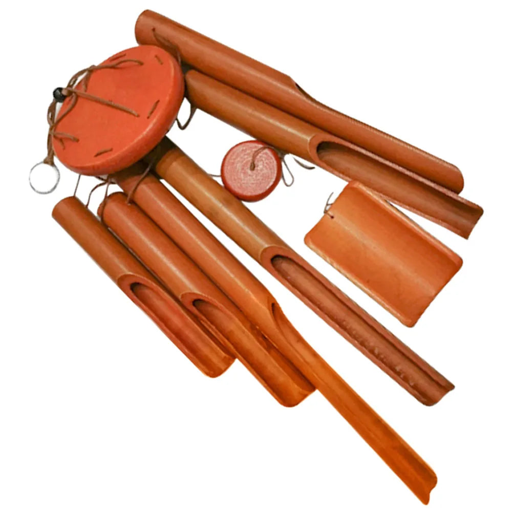 Bamboo Windchime Decoration Patio Wind Chime Garden Windchime Decorative Wind Chime Hanging Ornament Yard Wind Bell Home Decor