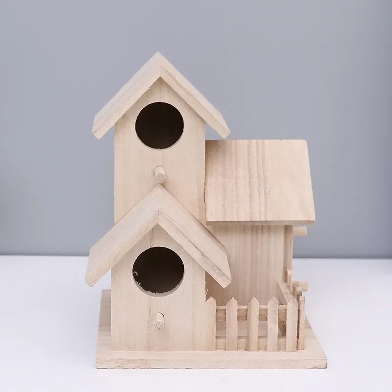 Wild Wooden Bird House Outdoor Garden Courtyard Creative Bird Rest Nest Mountable Nesting Box Bird Breeding Box