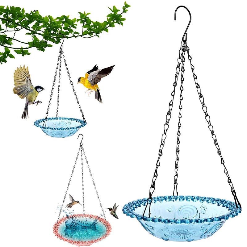 Hanging Bird Bath Hanging Bird-Feeder- Garden BirdBath Tray Wildlife Feeder Plate Water Bowl or Water Bowl for Garden Decoration
