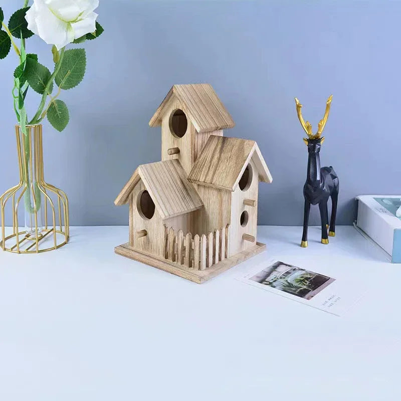 Wild Wooden Bird House Outdoor Garden Courtyard Creative Bird Rest Nest Mountable Nesting Box Bird Breeding Box
