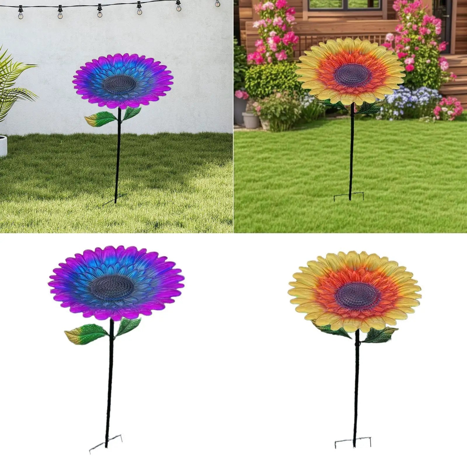 Metal Bird Feeder for Bird Lovers Outdoor In Ground Bird Bath Tray Feeder for