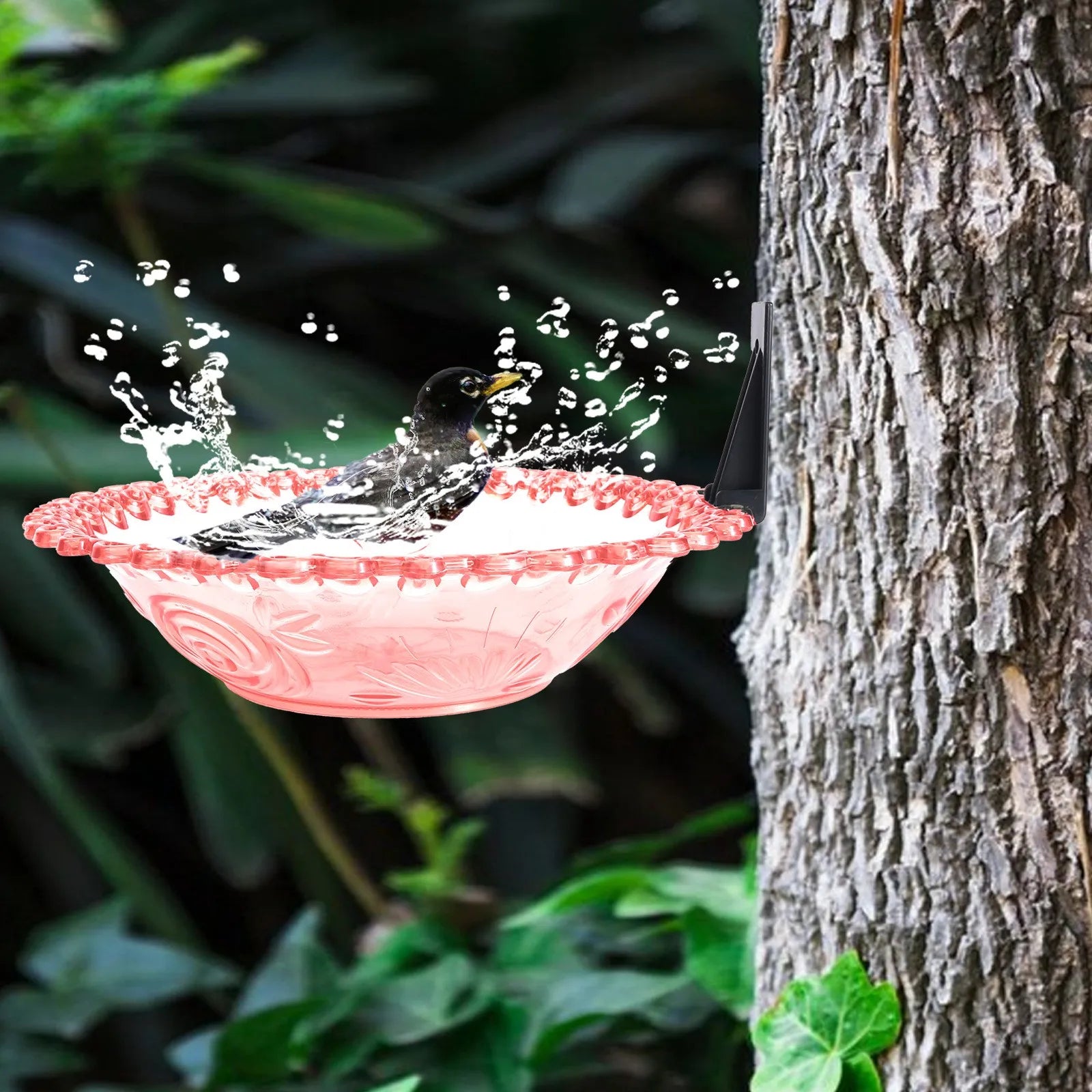 Home Outdoor Balcony Bird Bath, Wall Mounted Bird Bath, Tree Mounted Bird Bath, Suitable For Garden Fence, Terrace, Patio Decor