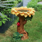 Garden Bird Bath Animal Raccoon Fox Puppy Cock Hedgehog Frog Sunflower Resin Bird Feeder Garden Decoration Outdoor