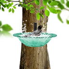 Garden Bird Bath 9 Inches Wall Mounted Outdoor Bird Bath Transparent Hangable Water Feeding Basin Flower-Shaped Statue For