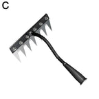 5/6/7/8 Teeth Garden Rakes Weeding Tool Hand Agricultural Nail Harrow Metal Harrow Effortless Soil Turning Farming Tools