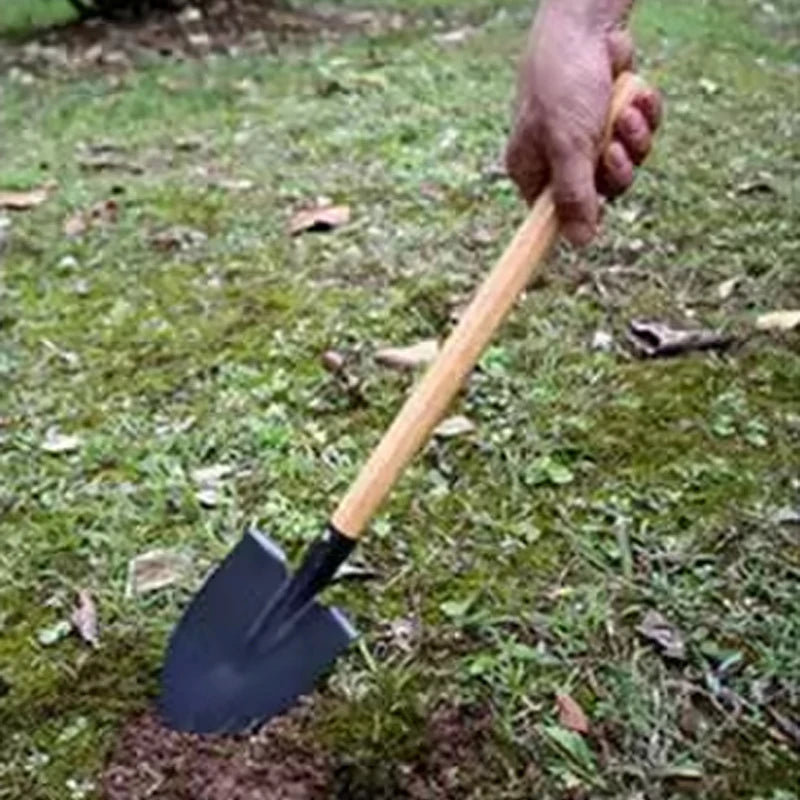 1Pcs Soil Digging Shovel With Wooden Handle Portable Steel Hand Spade For Planting Vegetable Removing Snow Agricultural Tool