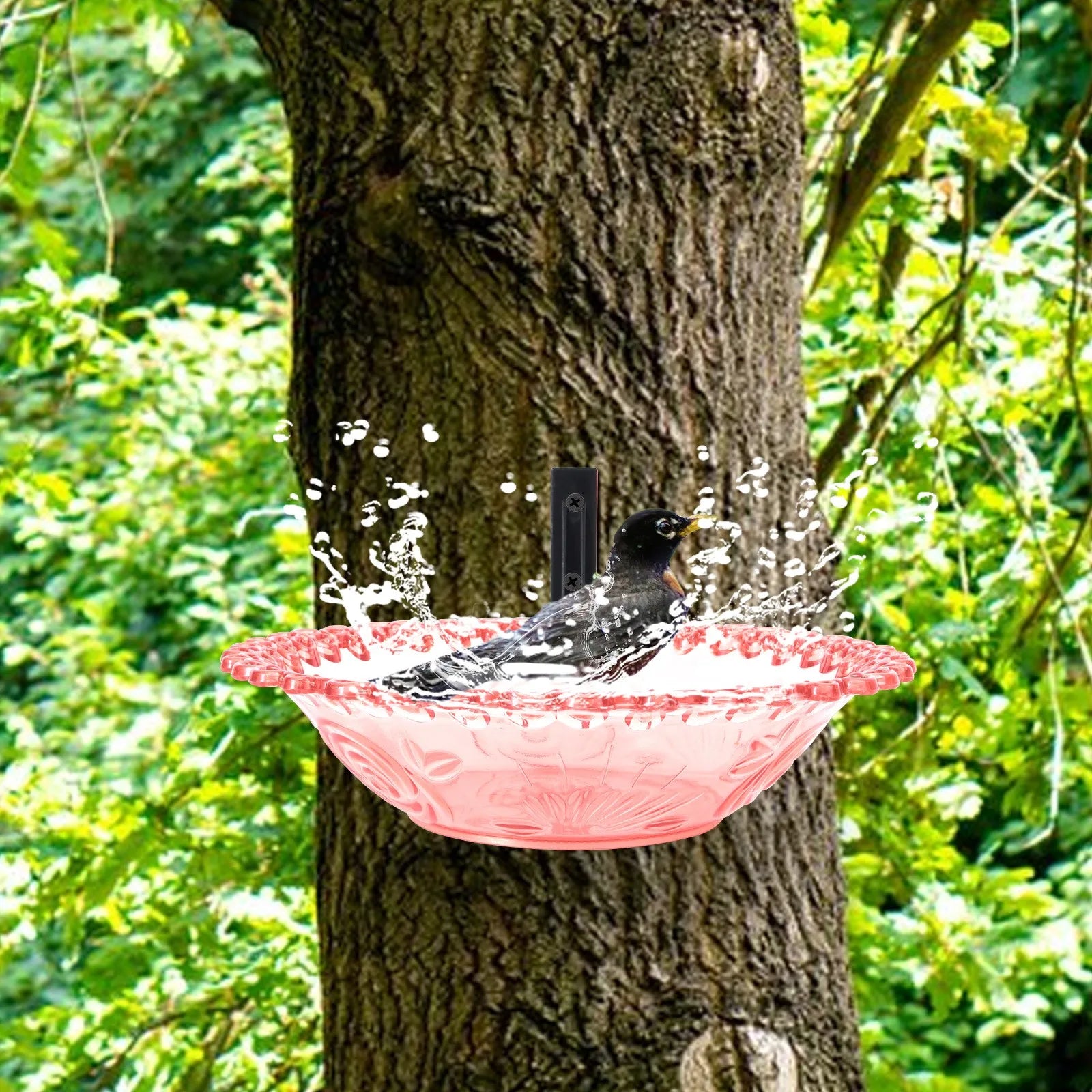 Home Outdoor Balcony Bird Bath, Wall Mounted Bird Bath, Tree Mounted Bird Bath, Suitable For Garden Fence, Terrace, Patio Decor