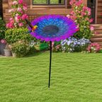 Metal Bird Feeder for Bird Lovers Outdoor In Ground Bird Bath Tray Feeder for
