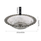 Garden Bird Bath 9 Inches Wall Mounted Outdoor Bird Bath Transparent Hangable Water Feeding Basin Flower-Shaped Statue For