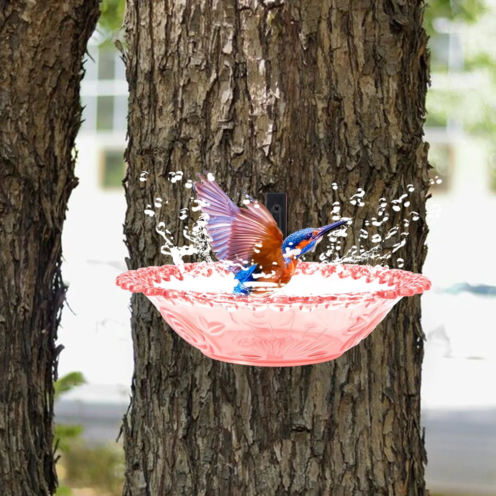 Home Outdoor Balcony Bird Bath, Wall Mounted Bird Bath, Tree Mounted Bird Bath, Suitable For Garden Fence, Terrace, Patio Decor