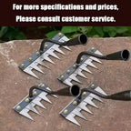 5/6/7/8 Teeth Garden Rakes Weeding Tool Hand Agricultural Nail Harrow Metal Harrow Effortless Soil Turning Farming Tools