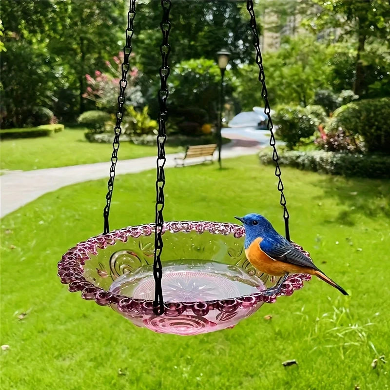 Hanging Bird Bath Hanging Bird-Feeder- Garden BirdBath Tray Wildlife Feeder Plate Water Bowl or Water Bowl for Garden Decoration