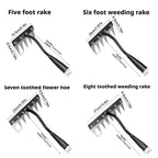 5/6/7/8 Teeth Garden Rakes Weeding Tool Hand Agricultural Nail Harrow Metal Harrow Effortless Soil Turning Farming Tools
