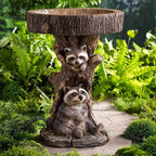 Garden Bird Bath Animal Raccoon Fox Puppy Cock Hedgehog Frog Sunflower Resin Bird Feeder Garden Decoration Outdoor