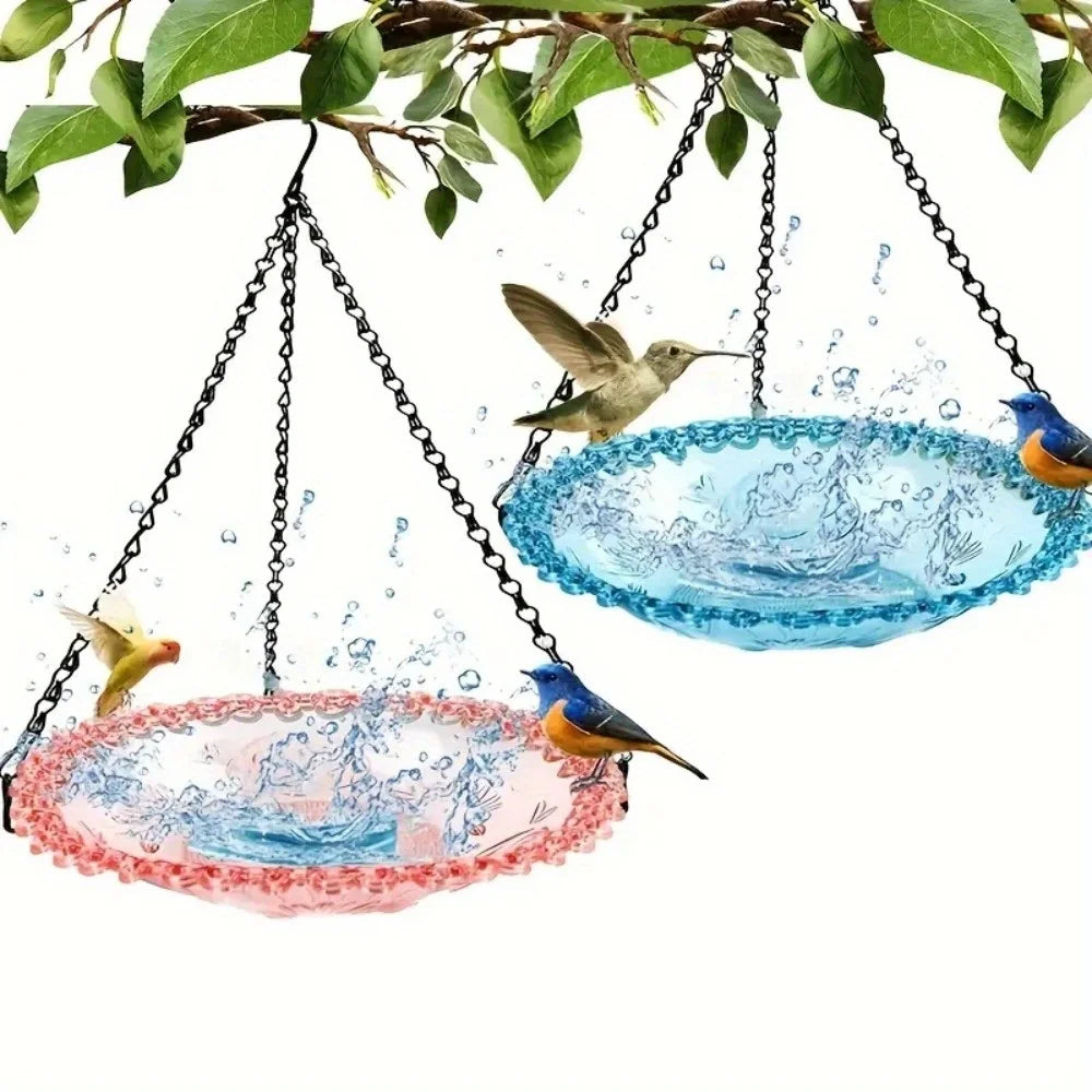 Hanging Bird Bath Hanging Bird-Feeder- Garden BirdBath Tray Wildlife Feeder Plate Water Bowl or Water Bowl for Garden Decoration